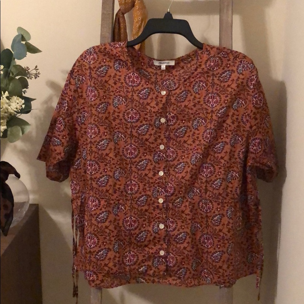 Madewell tie waist shirt